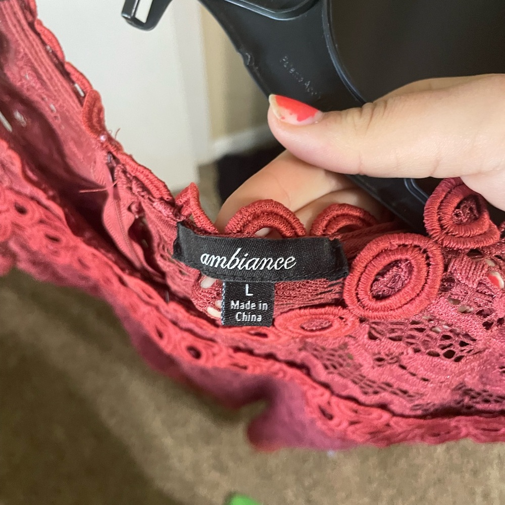 Worn one time  Lacey detailed